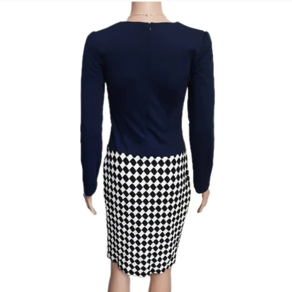 Houndstooth Formal Dress With Jacket - Picture 9 of 15